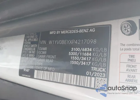 2023 Mercedes-Benz Metris from USA, damaged, VIN W1YV0BEYXP4217098